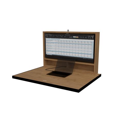 The world s best wall mounted folding desk with monitors – Artofit
