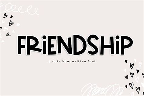 Friendship - A Cute Handwritten Font | Kid fonts, Handwritten fonts, Friendship