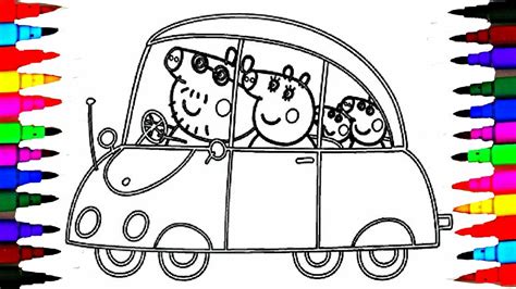 Peppa Pig Car Coloring Page