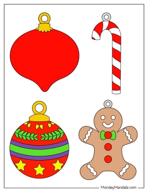 52 Printable Christmas Ornaments (Free PDF Templates)