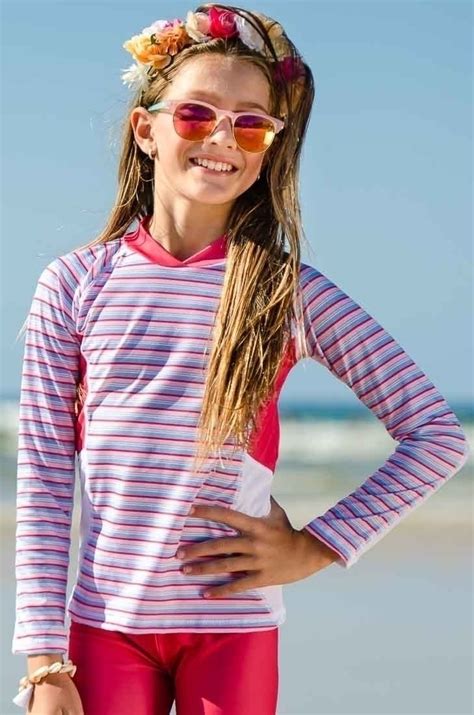 Girls Rash Guard Multi Panel Long Sleeve