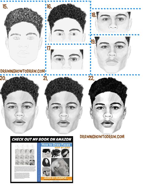 How to Draw a Black Man’s Face From The Front View Easy Step by Step ...