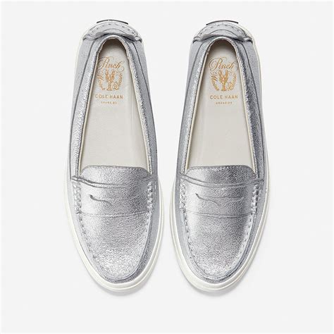 Women's Pinch Weekender LX Loafers in Silver Soko Wash | Cole Haan