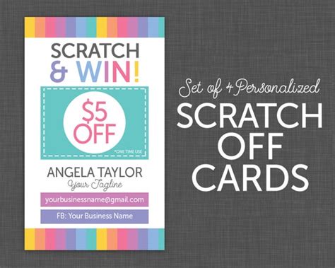 Scratch Off Card Prize Card Reward Card Custom | Etsy