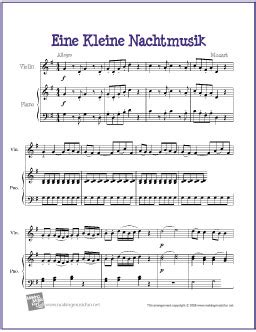 Eine Kleine Nachtmusik (Mozart) | Free Violin Sheet Music ...