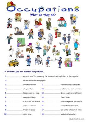 318 Occupation English ESL worksheets pdf & doc