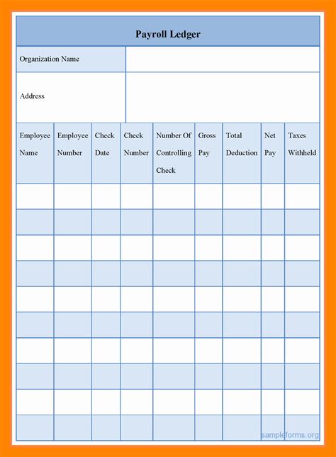 Payroll Ledger Template