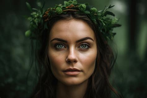 Premium AI Image | Portrait of a beautiful woman with striking forest ...