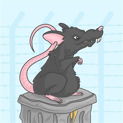 Premium Vector | Hand drawn cartoon evil rat illustration