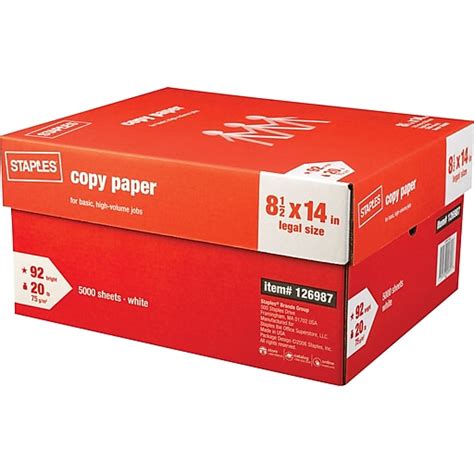 Staples® Copy Paper, 8 1/2" x 14", Case | Staples