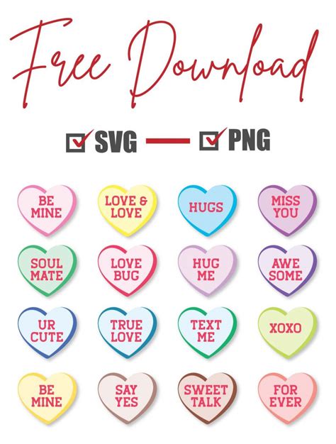 Conversation Hearts Free SVG Bundle | BundleSVG