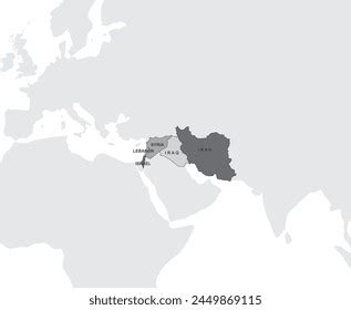 Iran Vs Israel Conflict Map Vector Stock Vector (Royalty Free ...