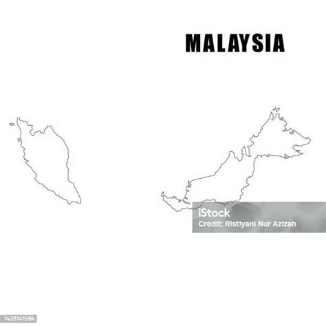 Vector Illustration Of Outline Map Of Malaysia Stock Illustration - Download Image Now ...