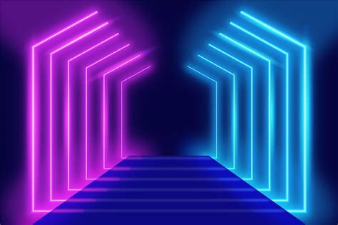 Free Vector | Realistic neon lights background