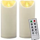 Eldnacele 3D Wick Flameless Candles with Timer Realistic Flickering ...