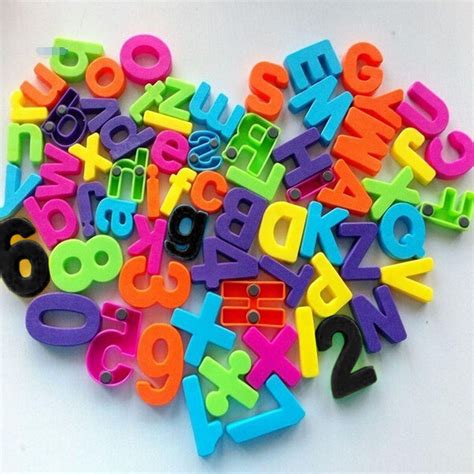 Set Of 26 Colorful Teaching Magnetic Numbers Fridge Magnets Alphabet ...