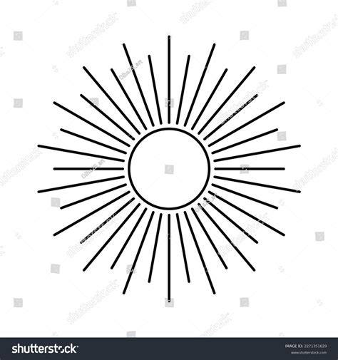 Outline Sun Rays Vector Illustration Isolated Stock Vector (Royalty ...