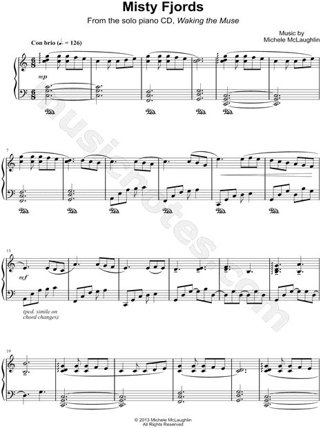 Michele McLaughlin "Misty Fjords" Sheet Music (Piano Solo) in C Major - Download & Print - SKU ...