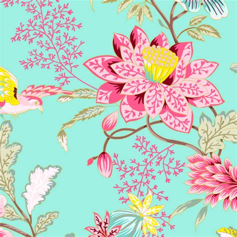 Teal & Pink Floral Removable Wallpaper | Etsy