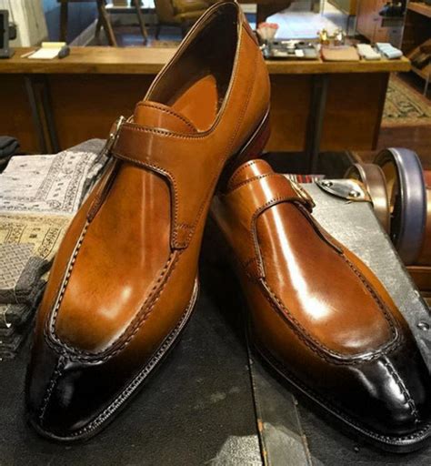 Men's Split Toe Shoes, Men's Brown Monk Straps Leather Shoes on Storenvy