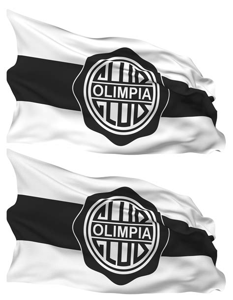 Club Olimpia Flag Waves Isolated in Plain and Bump Texture, with Transparent Background, 3D ...