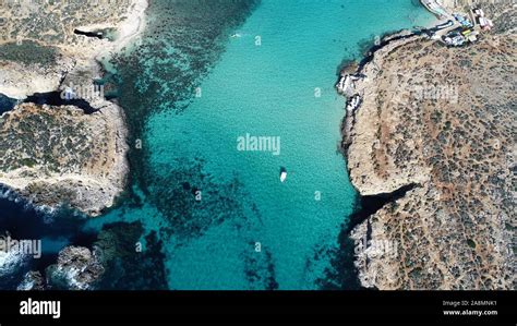 aerial view on blue lagoon in malta Stock Photo - Alamy