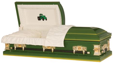 Farmer Green Tractor Steel Casket - Casket X Press