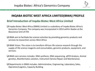 Industrial Training in Inqaba Biotec West Africa Limited | PPT