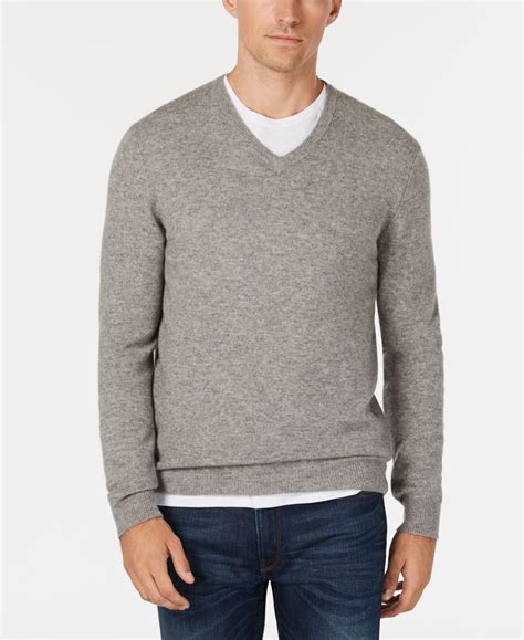 Club Room Men's V-Neck Cashmere Sweater, Created for Macy's & Reviews ...