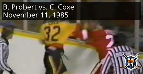 Bob Probert vs. Craig Coxe, November 11, 1985 - Detroit Red Wings vs ...