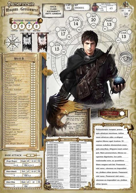 Pd For Pathfinder Character Sheet Form Fillable - Printable Forms Free Online