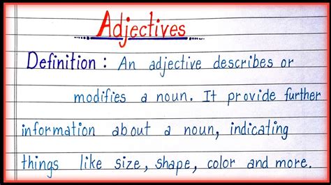 Adjective Definition with examples| What is adjective?| Types of ...