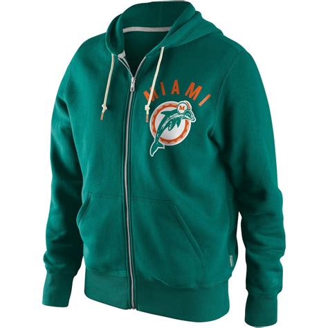 Nike Miami Dolphins Retro Fleece Full Zip Hoodie - Aqua