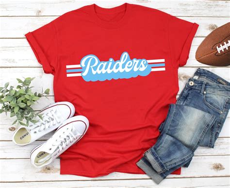 Raiders School Spirit Retro Sports T-shirt | School shirt designs ...