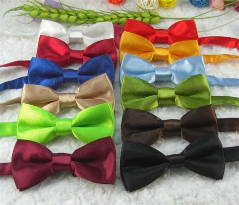 30color free shipping Wholesale Kids IMITATED SILK bowties / Children's Solid Color Bow Tie ...