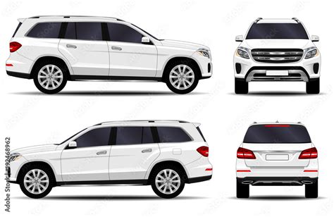 realistic SUV car. front view; side view; back view. Stock Vector | Adobe Stock