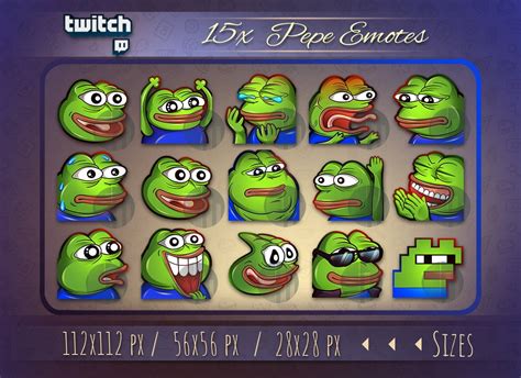 Pepe Meme Emote for Twitch, Discord or Youtube / Twitch Emotes / Pepe ...