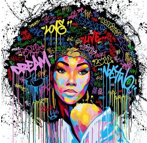 African American Black Art Pop Culture Women Painting Wall Decoration Without Frame (WHITE ...