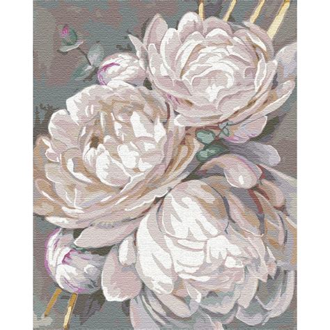 Floral Paint by number kit Adult Flower Peonies painting kit | Etsy