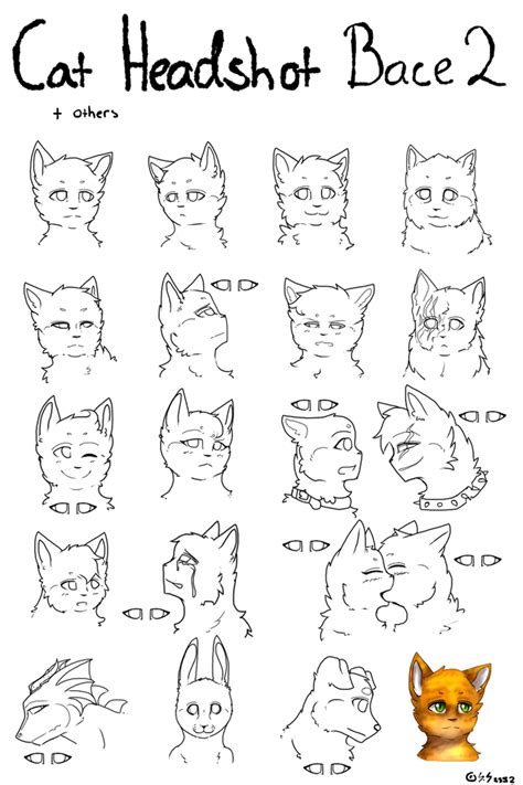 Cat Headshot Lineart 2 by JazuNeon on DeviantArt