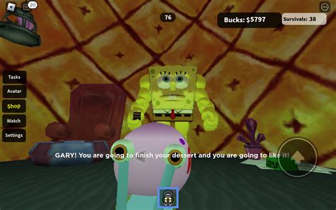 The angry SpongeBob isn't working, cake games. : r/roblox