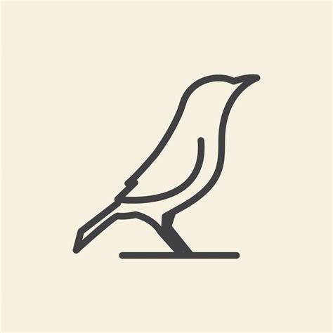 simple line bird raven unique logo symbol icon vector graphic design ...