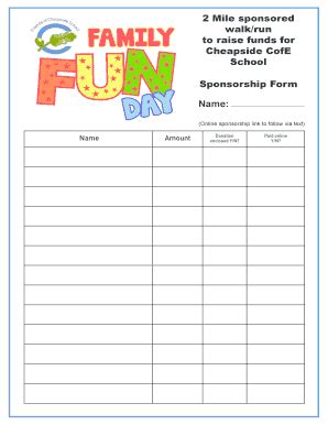 Sponsored Walk Form - Fill and Sign Printable Template Online