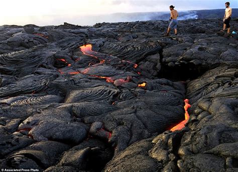 Lava from Hawaii volcano cascades into sea in vivid display | Daily ...