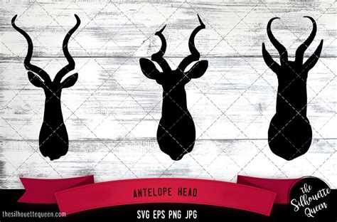 Antelope Head Silhouette Vector SVG By The Silhouette Queen | TheHungryJPEG