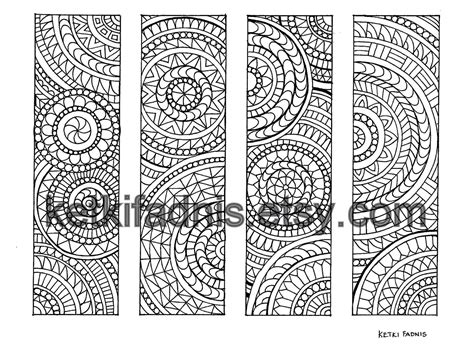 Coloring Bookmarks Mandala Bookmarks Coloring Page Instant - Etsy