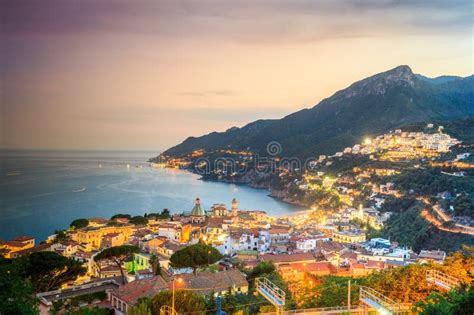 Vietri Sul Mare, Amalfi Coast, Salerno, Italy Stock Photo - Image of illuminated, picturesque ...