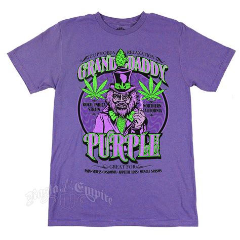 Seven Leaf Granddaddy Purple Strain Black Light Purple T-Shirt – Men’s