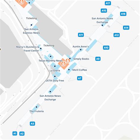 San Antonio Airport Map | SAT Terminal Guide