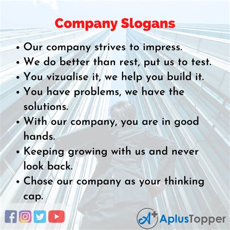 Company Slogans | Unique and Catchy Company Slogans in English - A Plus ...